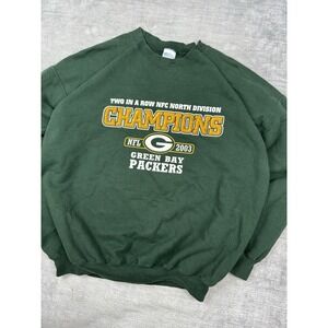 NFL Green Bay Packers Dark Green Crewneck Sweatshirt with Yellow & White Logo